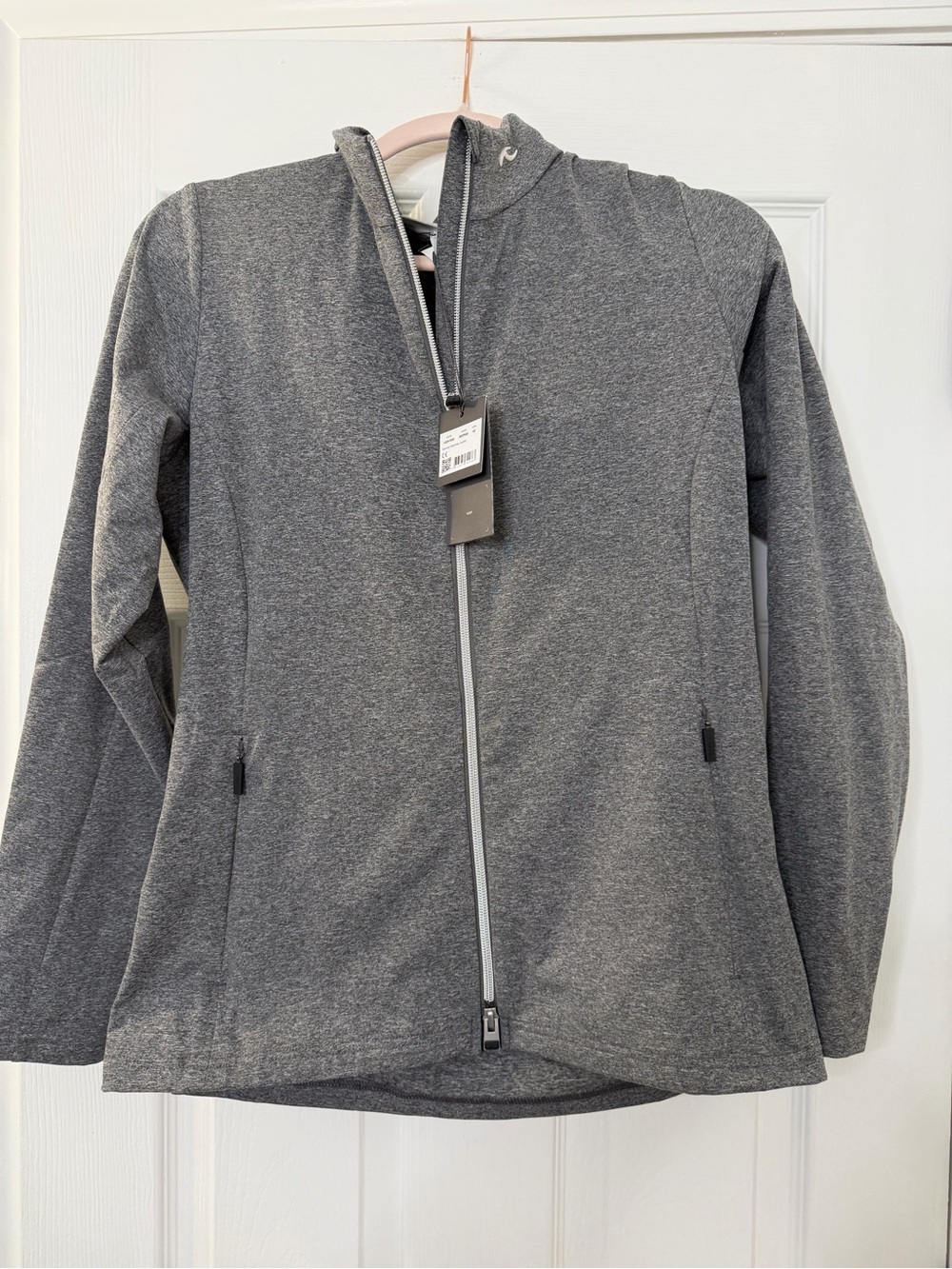 Women's Gray Hooded Utility Jacket by KJUS- Lightweight Zip Front - Picture 2 of 15